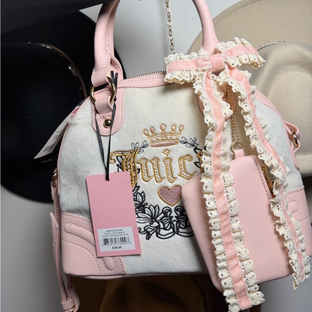 Juicy Couture Pink and Cream Satchel